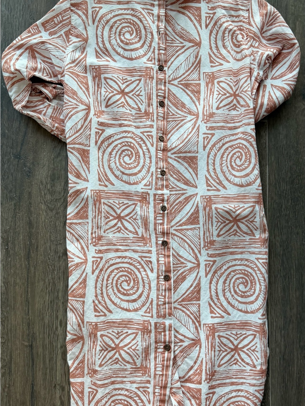 TANOA Rust Print Button-Up dress